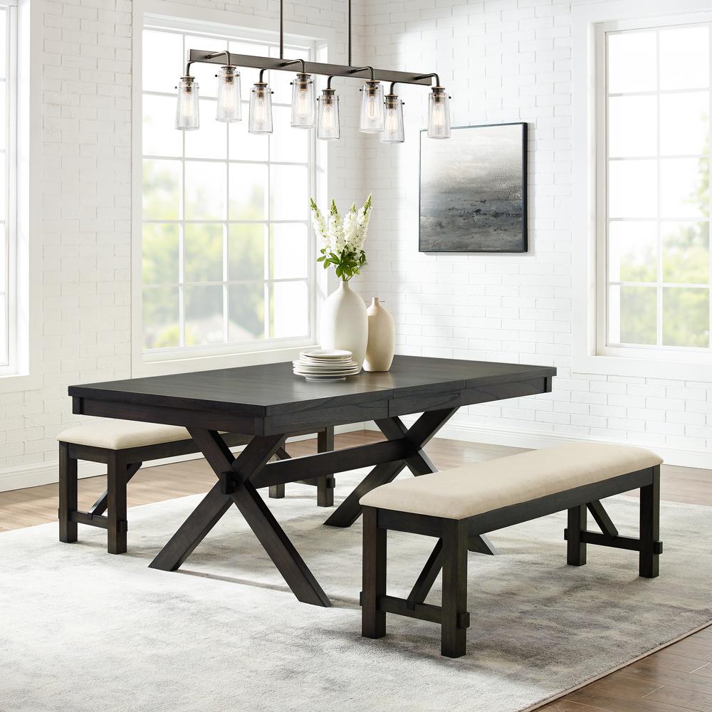 Hayden 3-Piece Dining Table Set For 6 - Table & 2 Benches. Picture 2