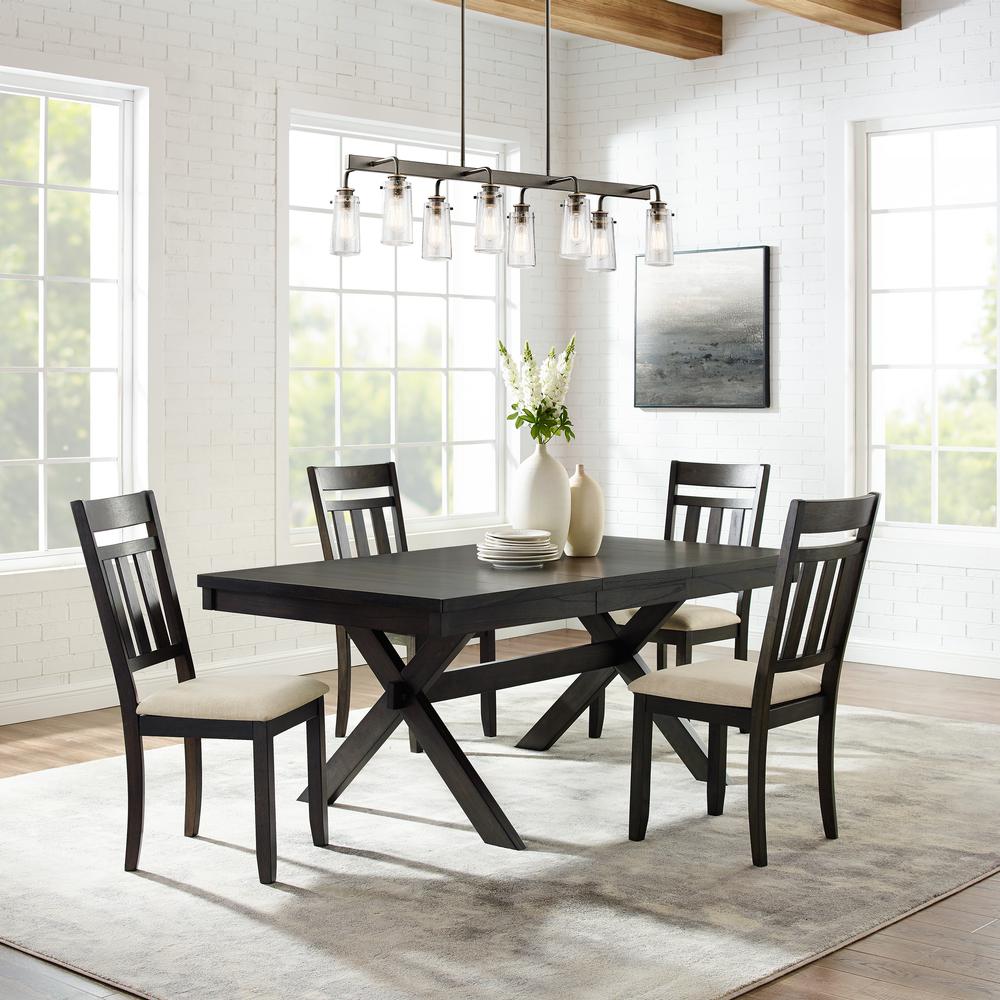 Hayden 5-Piece Dining Table Set For 4 - Table & 4 Slat Back Chairs. Picture 2