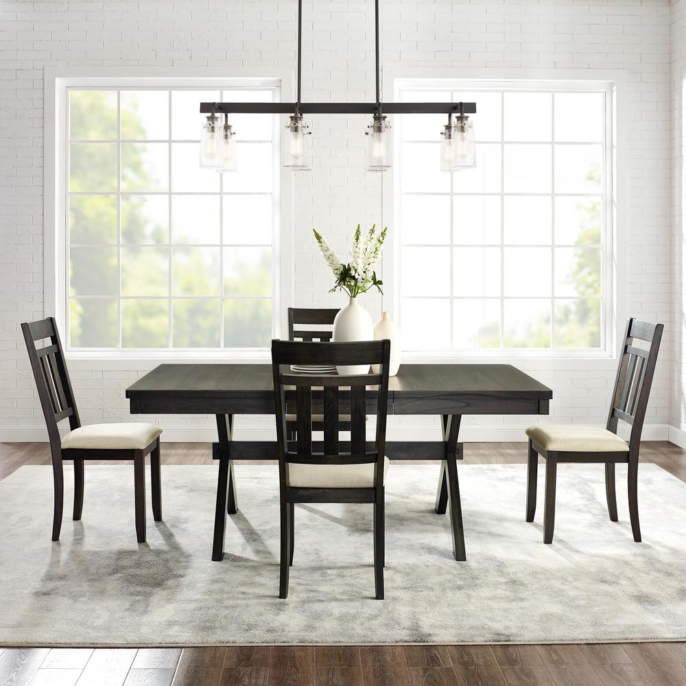 Hayden 5-Piece Dining Table Set For 4 - Table & 4 Slat Back Chairs. Picture 3