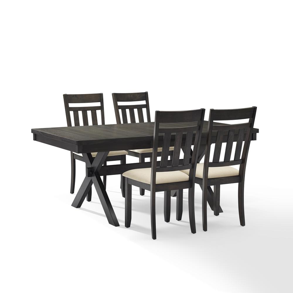Hayden 5-Piece Dining Table Set For 4 - Table & 4 Slat Back Chairs. Picture 6