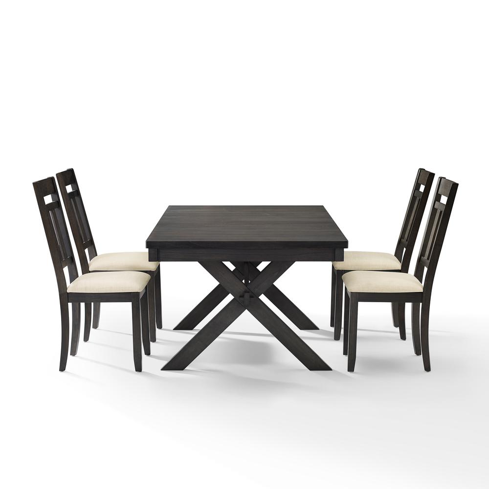 Hayden 5-Piece Dining Table Set For 4 - Table & 4 Slat Back Chairs. Picture 8