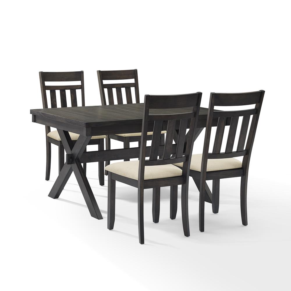 Hayden 5-Piece Dining Table Set For 4 - Table & 4 Slat Back Chairs. Picture 9