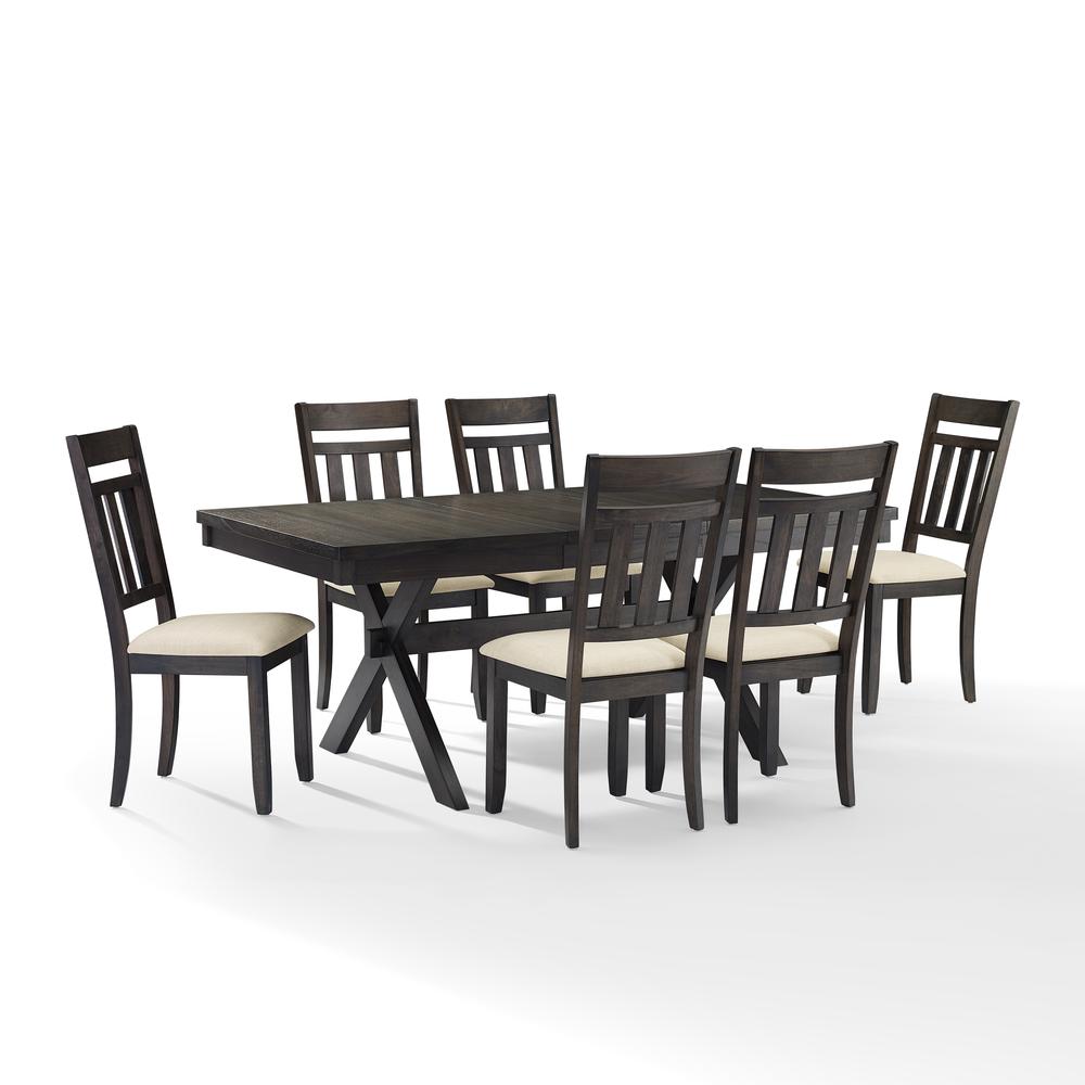 Hayden 7-Piece Dining Table Set For 6 - Table & 6 Slat Back Chairs. Picture 6