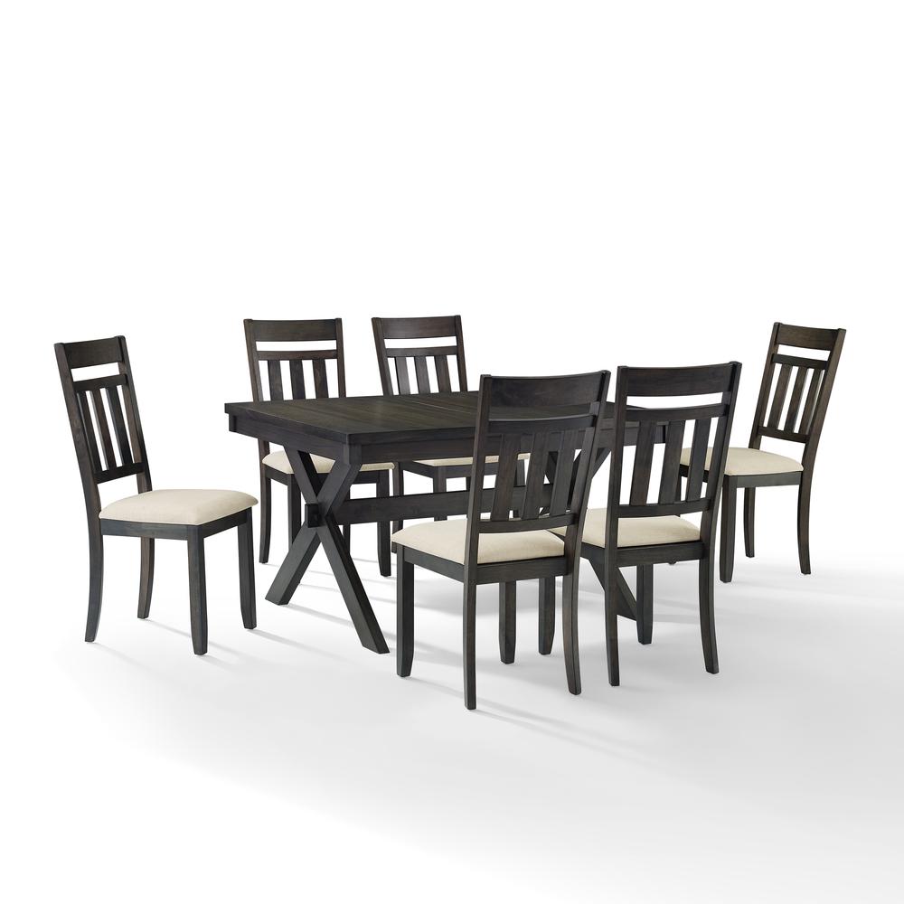 Hayden 7-Piece Dining Table Set For 6 - Table & 6 Slat Back Chairs. Picture 9