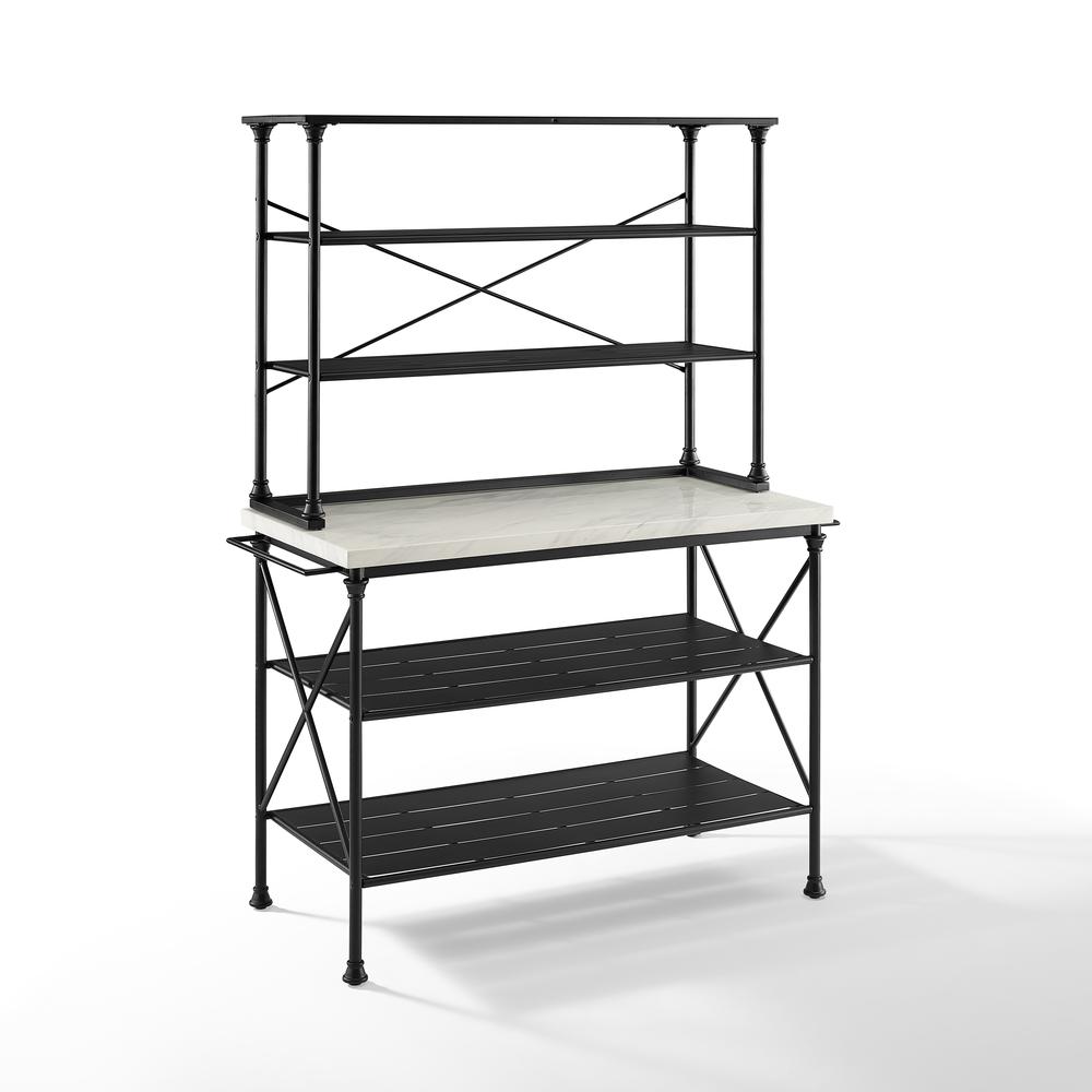 Madeleine 2Pc Kitchen Island & Hutch Set Matte Black - Sideboard, Hutch. Picture 6