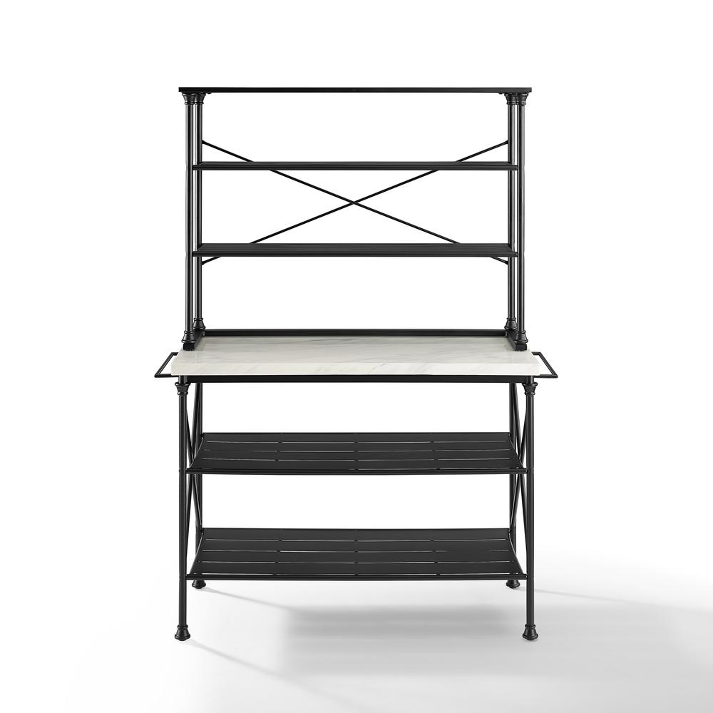 Madeleine 2Pc Kitchen Island & Hutch Set Matte Black - Sideboard, Hutch. Picture 7