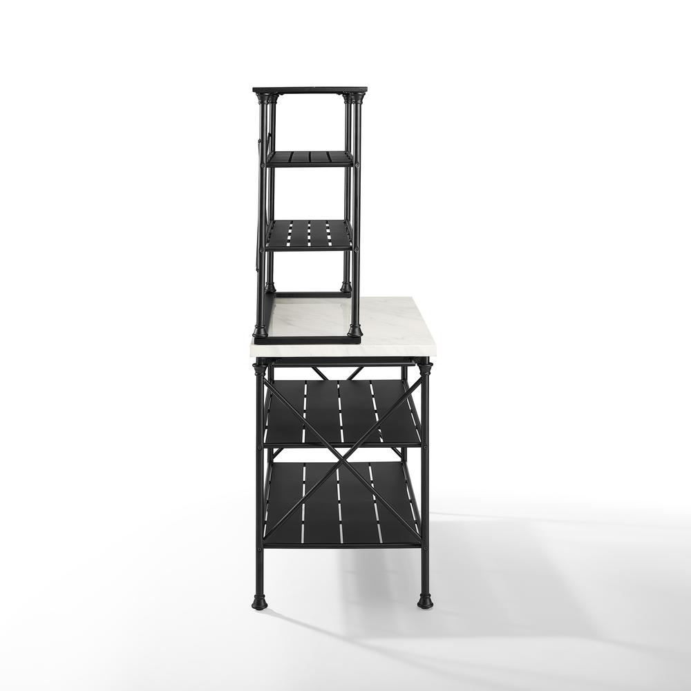 Madeleine 2Pc Kitchen Island & Hutch Set Matte Black - Sideboard, Hutch. Picture 8