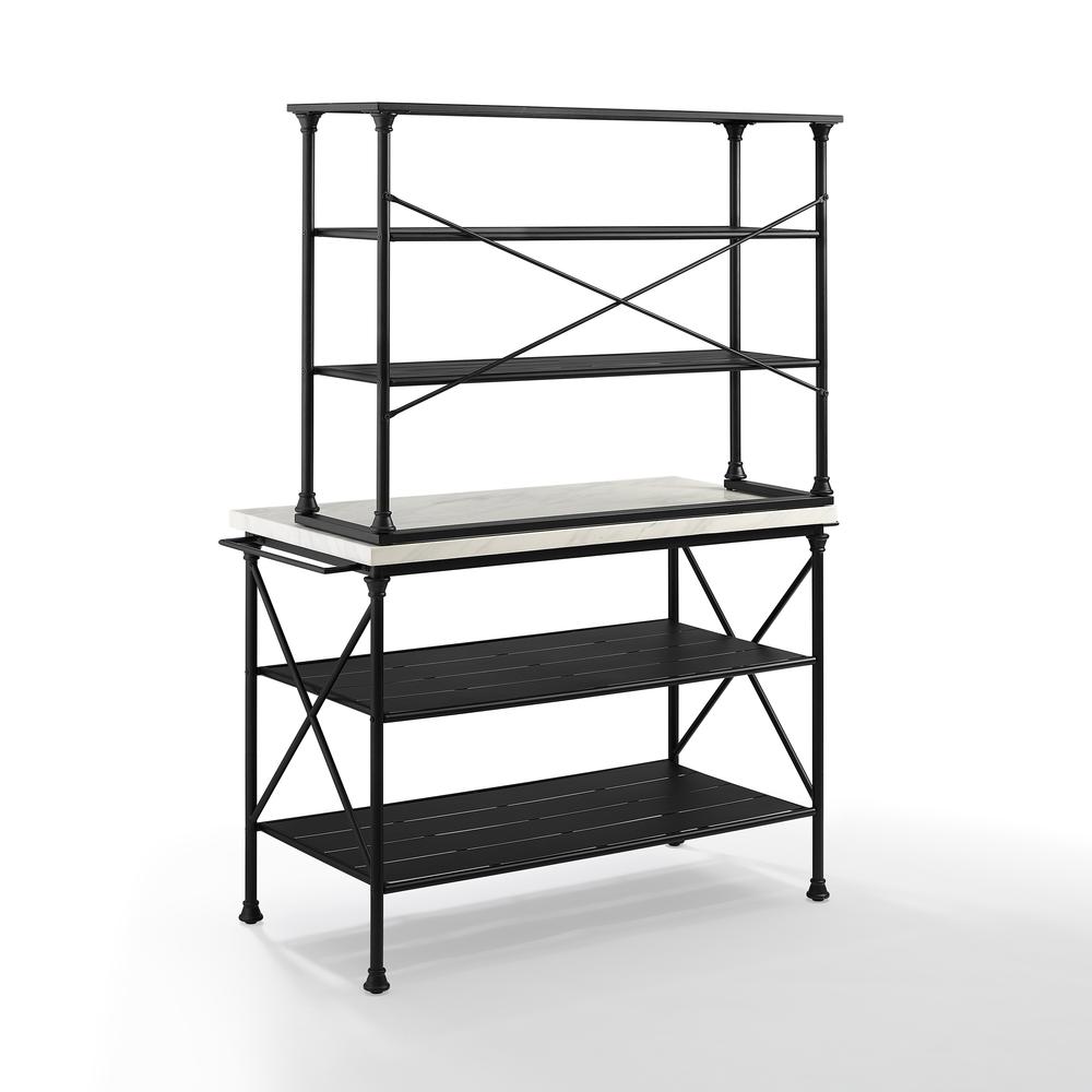 Madeleine 2Pc Kitchen Island & Hutch Set Matte Black - Sideboard, Hutch. Picture 9