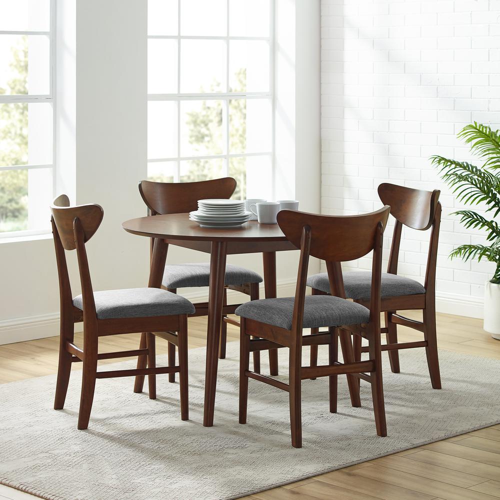 Landon 5Pc Round Dining Set Mahogany - Table & 4 Wood Back Chairs. Picture 2