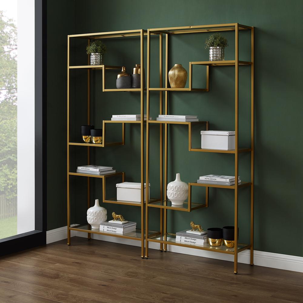 Sloane 2-Piece Etagere Bookcase Set - 2 Etageres. Picture 5