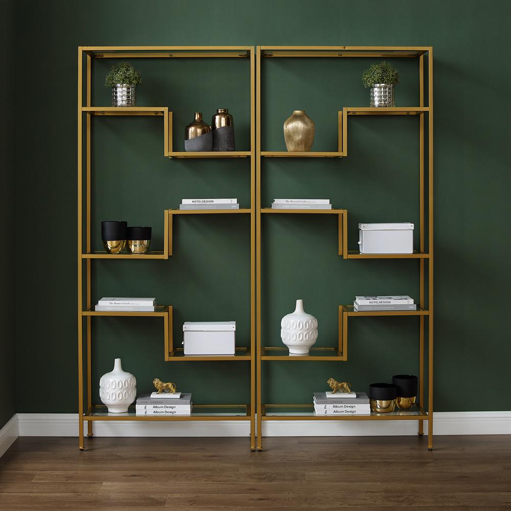 Sloane 2-Piece Etagere Bookcase Set - 2 Etageres. Picture 6