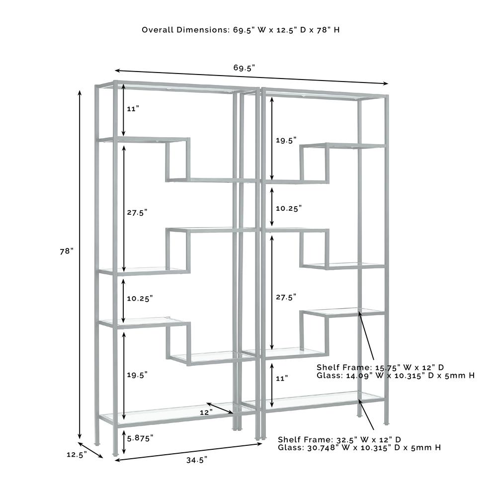 Sloane 2-Piece Etagere Bookcase Set - 2 Etageres. Picture 4