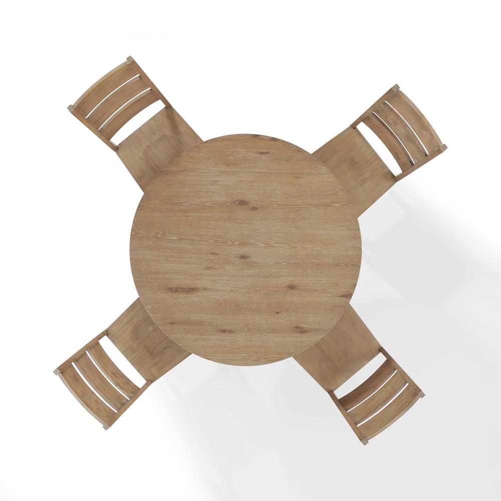 Joanna 5-Piece Round Dining Table Set For 4 - Round Table & 4 Ladder-Back Chairs. Picture 7