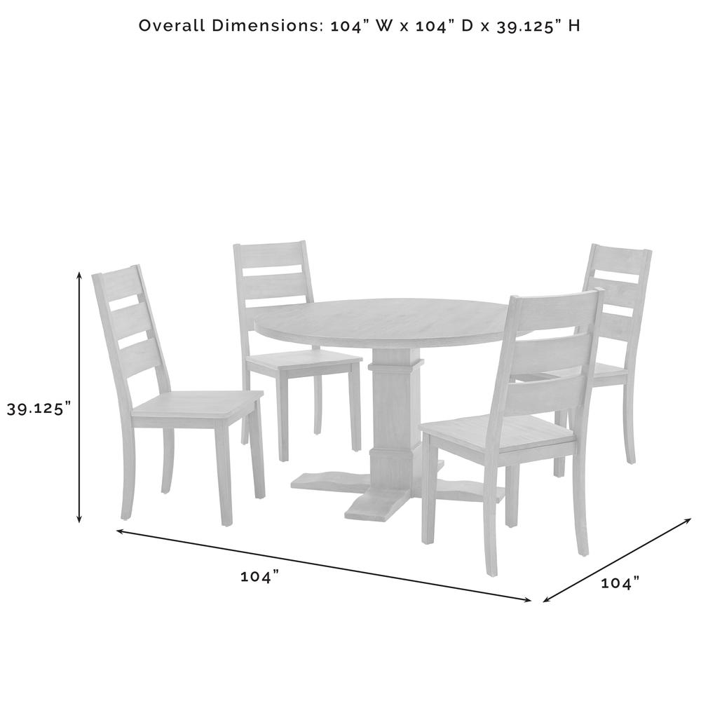 Joanna 5-Piece Round Dining Table Set For 4 - Round Table & 4 Ladder-Back Chairs. Picture 8