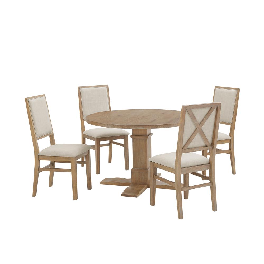 Joanna 5-Piece Round Dining Table Set For 4 - Round Table & 4 Back Chairs. Picture 3
