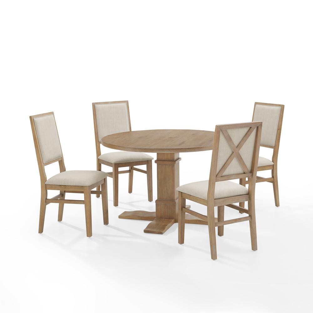 Joanna 5-Piece Round Dining Table Set For 4 - Round Table & 4 Back Chairs. Picture 6