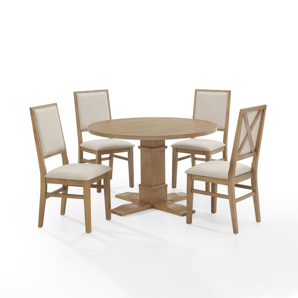 Joanna 5-Piece Round Dining Table Set For 4 - Round Table & 4 Back Chairs. Picture 7