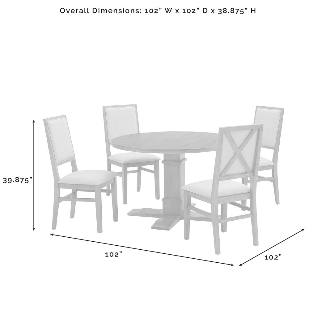 Joanna 5-Piece Round Dining Table Set For 4 - Round Table & 4 Back Chairs. Picture 9