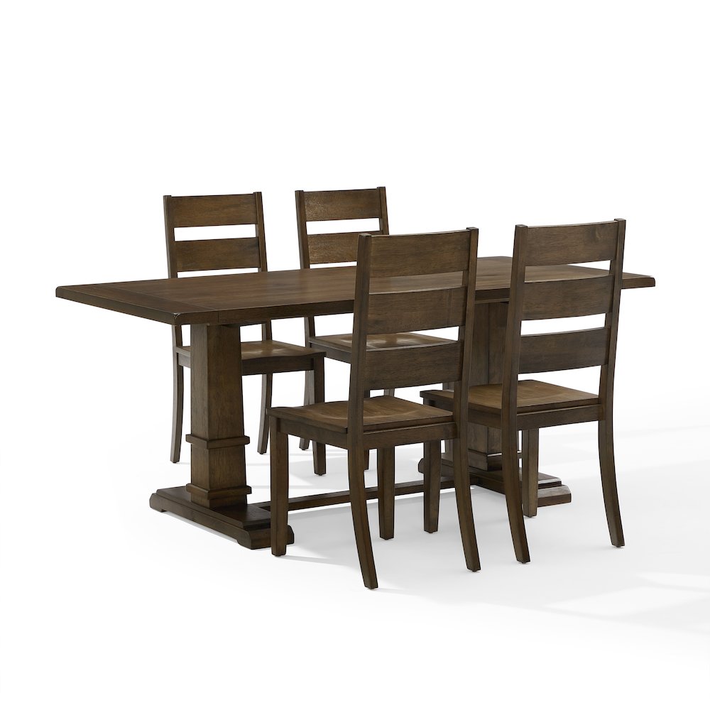 Joanna 5-Piece Dining Table Set For 4 - Table & 4 Ladder-Back Chairs. Picture 1