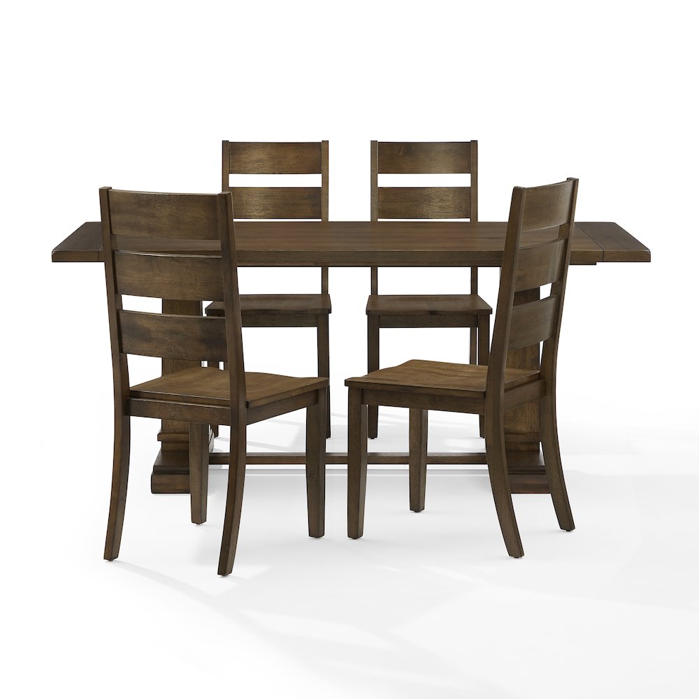 Joanna 5-Piece Dining Table Set For 4 - Table & 4 Ladder-Back Chairs. Picture 2