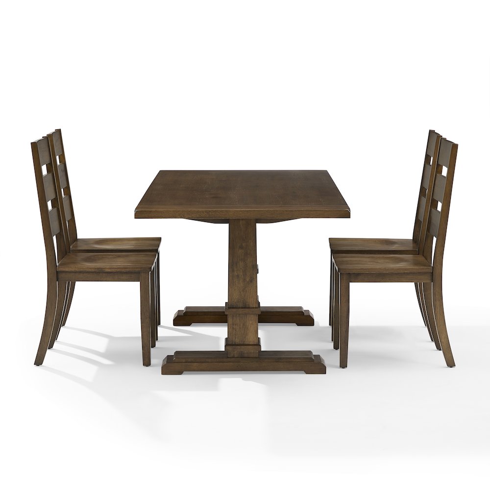Joanna 5-Piece Dining Table Set For 4 - Table & 4 Ladder-Back Chairs. Picture 5