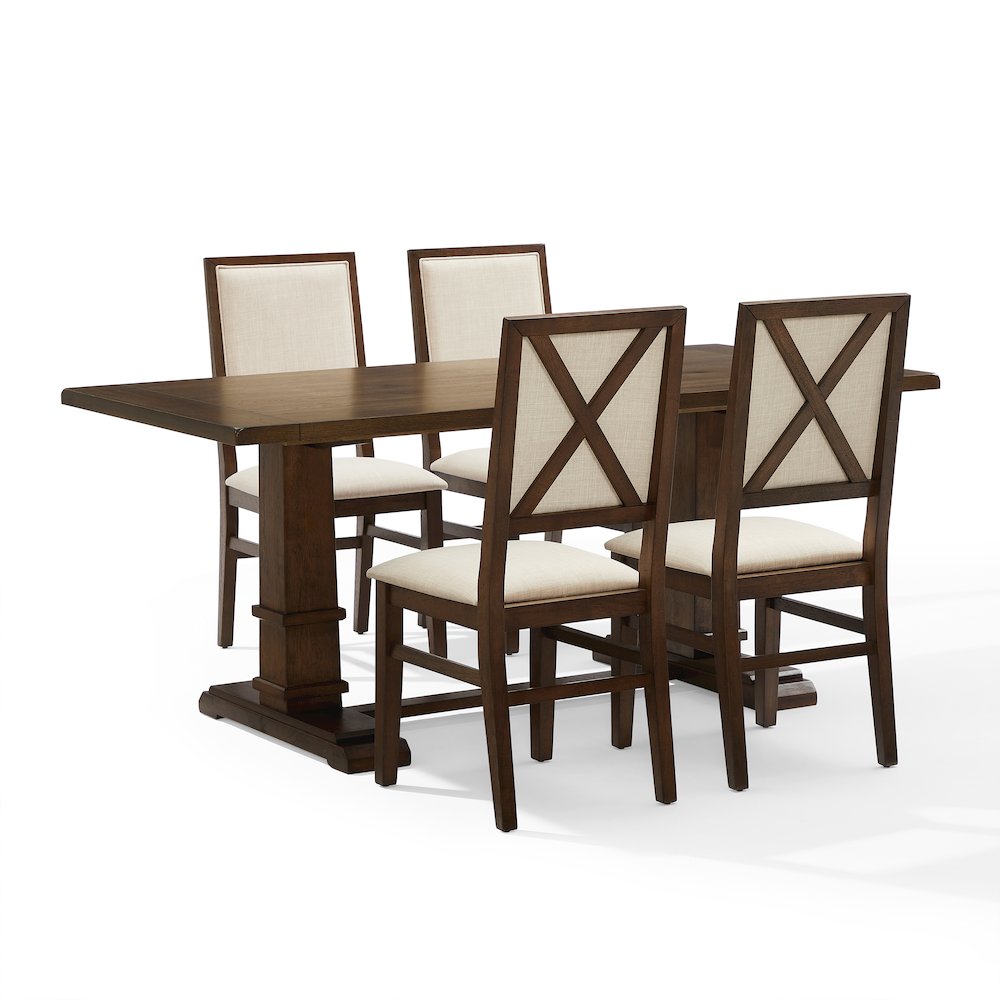 Joanna 5-Piece Dining Table Set For 4 - Table & 4 Upholstered Back Chairs. Picture 1
