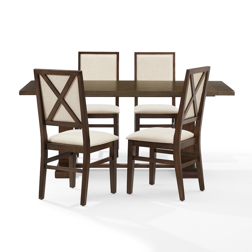 Joanna 5-Piece Dining Table Set For 4 - Table & 4 Upholstered Back Chairs. Picture 2