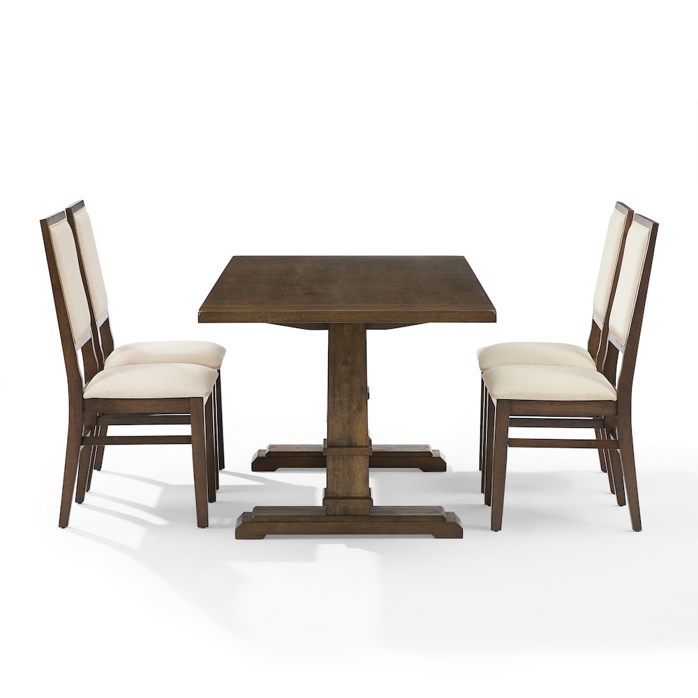 Joanna 5-Piece Dining Table Set For 4 - Table & 4 Upholstered Back Chairs. Picture 3