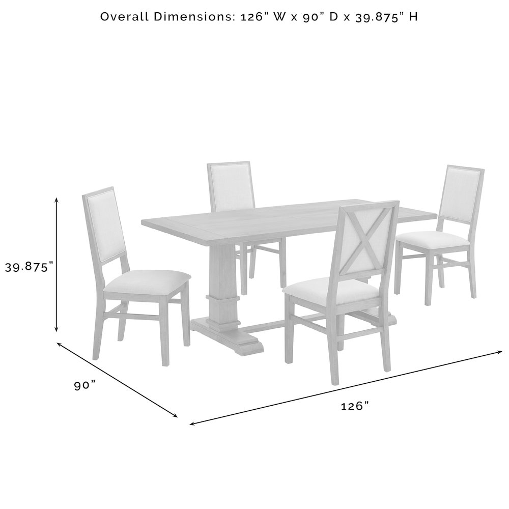 Joanna 5-Piece Dining Table Set For 4 - Table & 4 Upholstered Back Chairs. Picture 8