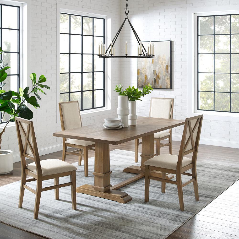 Joanna 5-Piece Dining Table Set For 4 - Table & 4 Upholstered Back Chairs. Picture 2