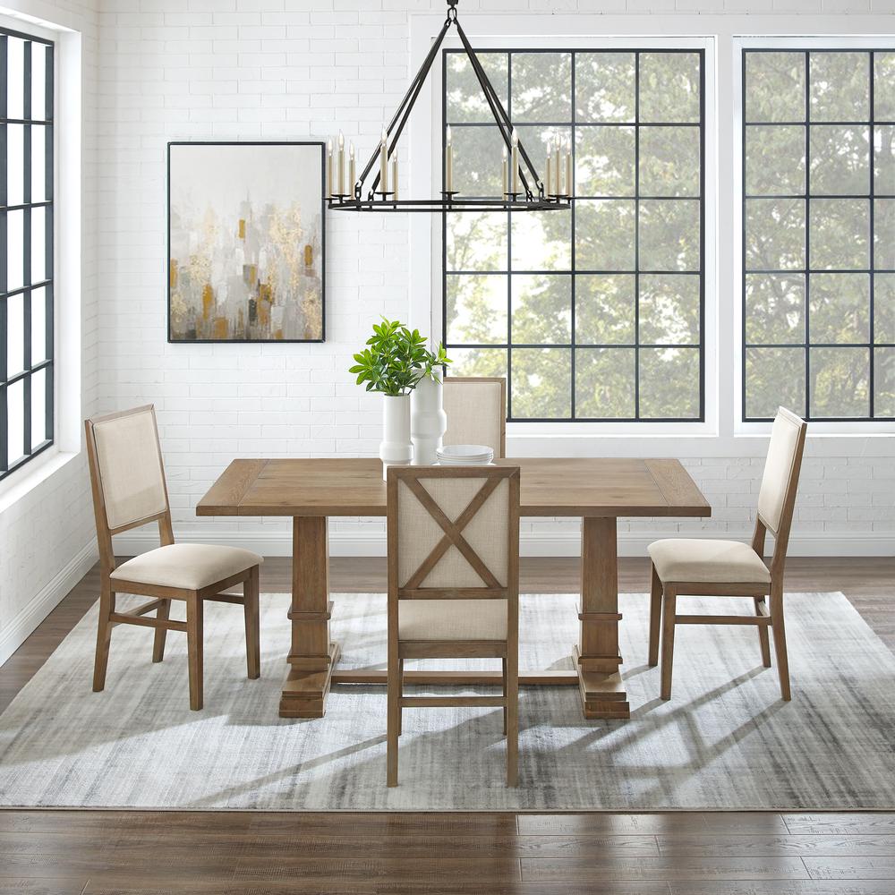 Joanna 5-Piece Dining Table Set For 4 - Table & 4 Upholstered Back Chairs. Picture 3