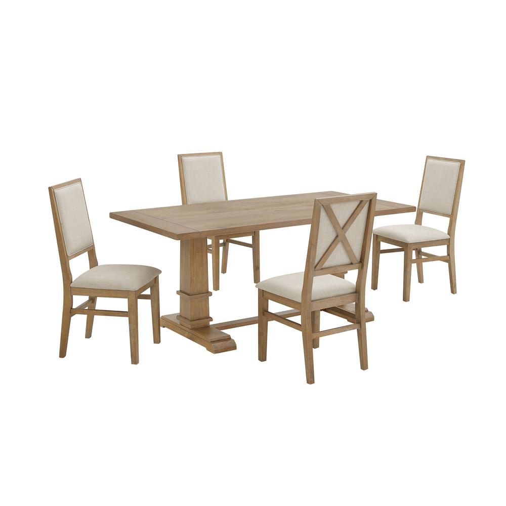 Joanna 5-Piece Dining Table Set For 4 - Table & 4 Upholstered Back Chairs. Picture 4