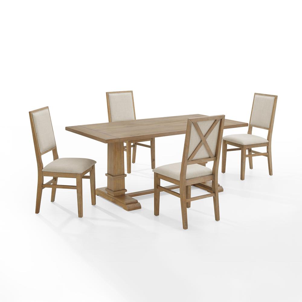 Joanna 5-Piece Dining Table Set For 4 - Table & 4 Upholstered Back Chairs. Picture 7