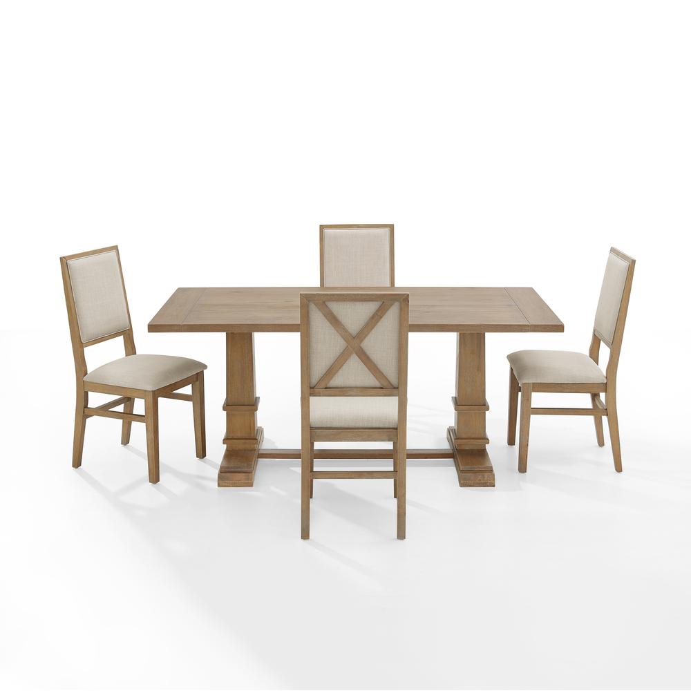 Joanna 5-Piece Dining Table Set For 4 - Table & 4 Upholstered Back Chairs. Picture 8