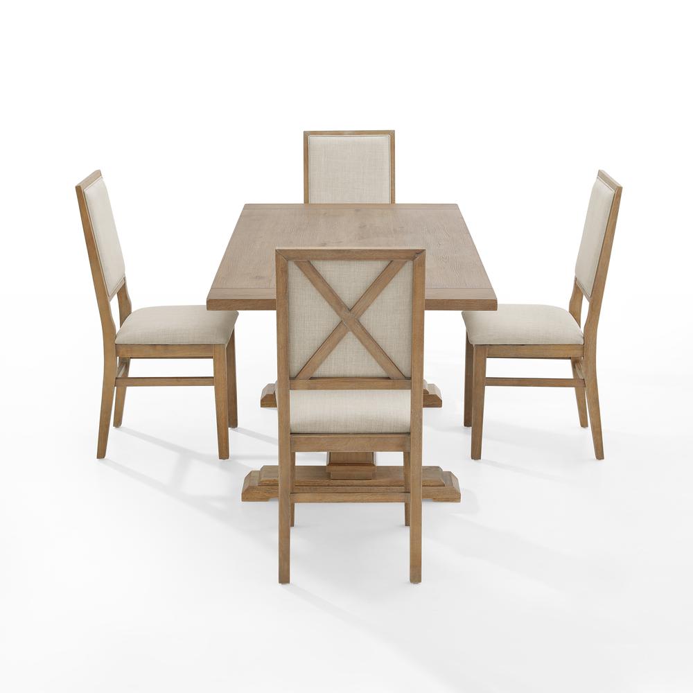 Joanna 5-Piece Dining Table Set For 4 - Table & 4 Upholstered Back Chairs. Picture 9