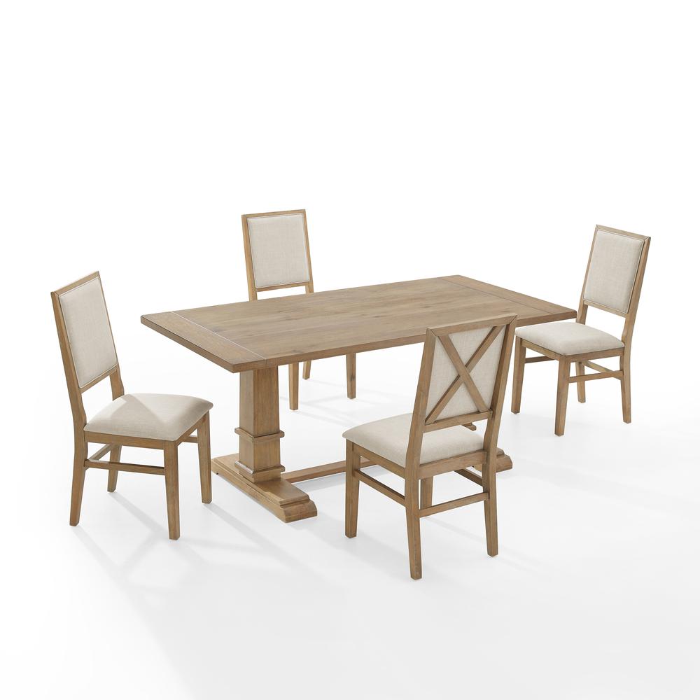 Joanna 5-Piece Dining Table Set For 4 - Table & 4 Upholstered Back Chairs. Picture 1