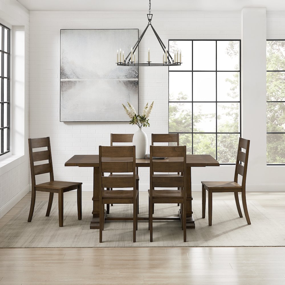 Joanna 7-Piece Dining Table Set For 6 - Table & 6 Ladder-Back Chairs. Picture 5