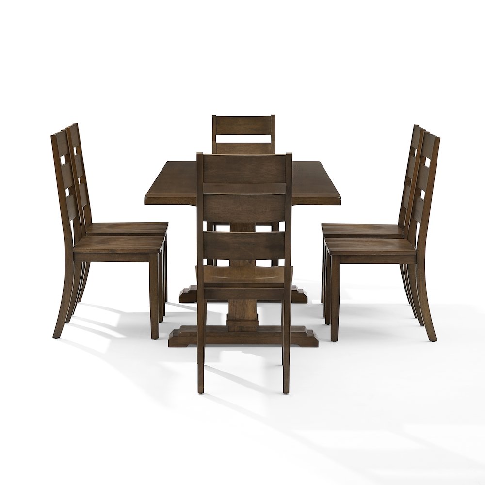Joanna 7-Piece Dining Table Set For 6 - Table & 6 Ladder-Back Chairs. Picture 3