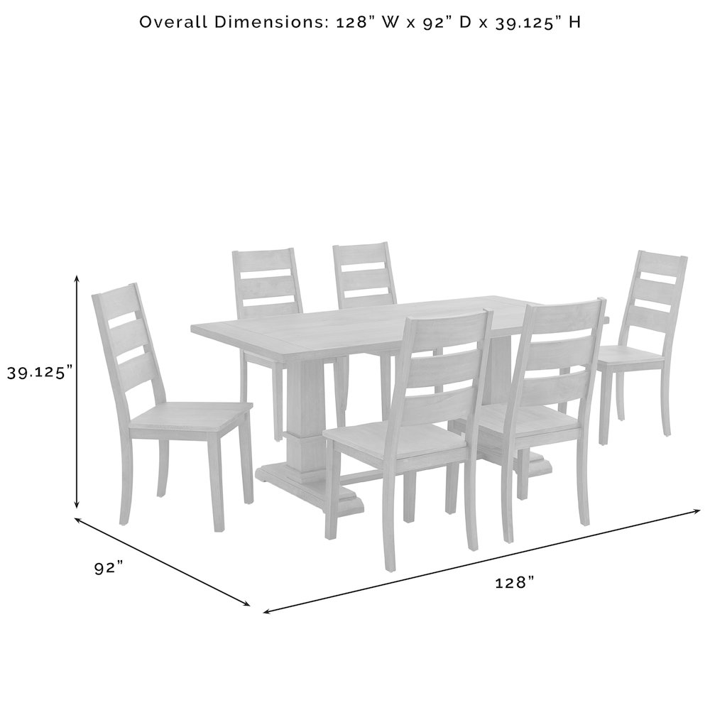 Joanna 7-Piece Dining Table Set For 6 - Table & 6 Ladder-Back Chairs. Picture 7