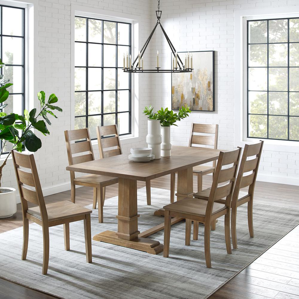 Joanna 7-Piece Dining Table Set For 6 - Table & 6 Ladder-Back Chairs. Picture 2