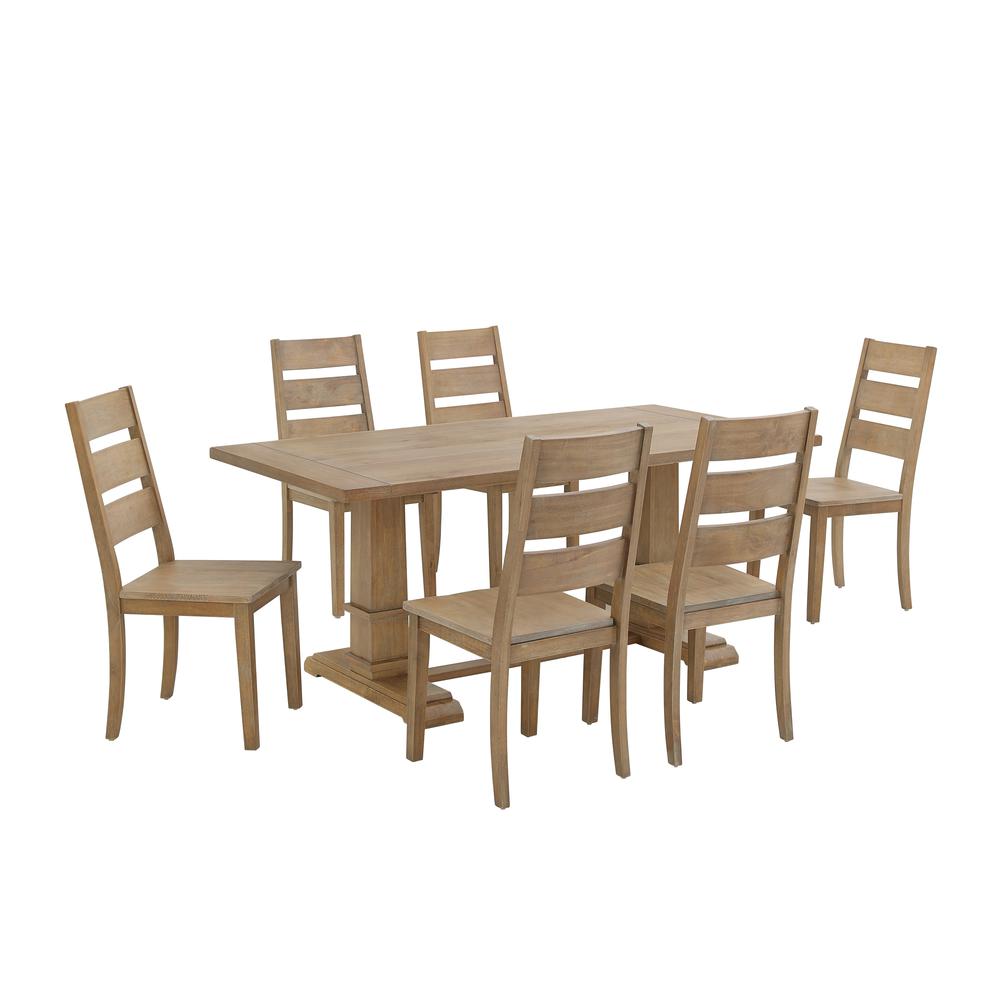 Joanna 7-Piece Dining Table Set For 6 - Table & 6 Ladder-Back Chairs. Picture 4