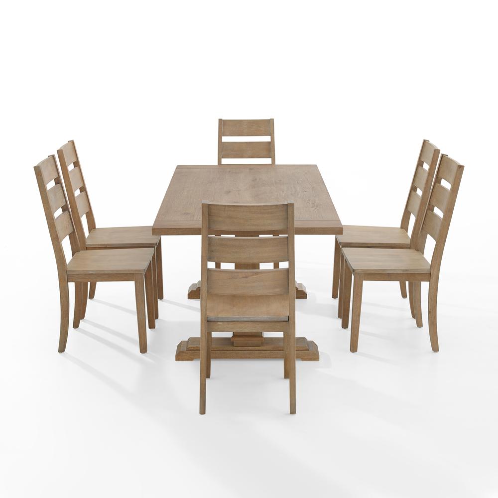 Joanna 7-Piece Dining Table Set For 6 - Table & 6 Ladder-Back Chairs. Picture 8
