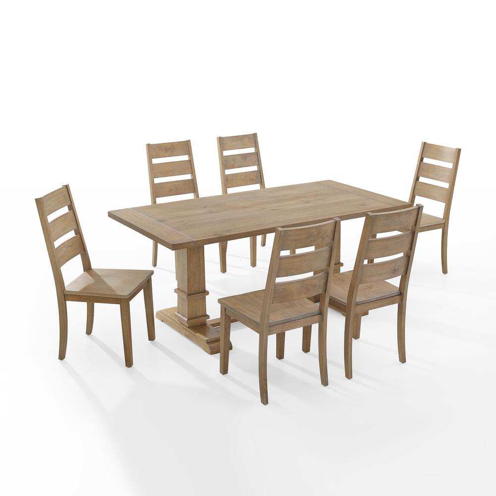 Joanna 7-Piece Dining Table Set For 6 - Table & 6 Ladder-Back Chairs. Picture 1