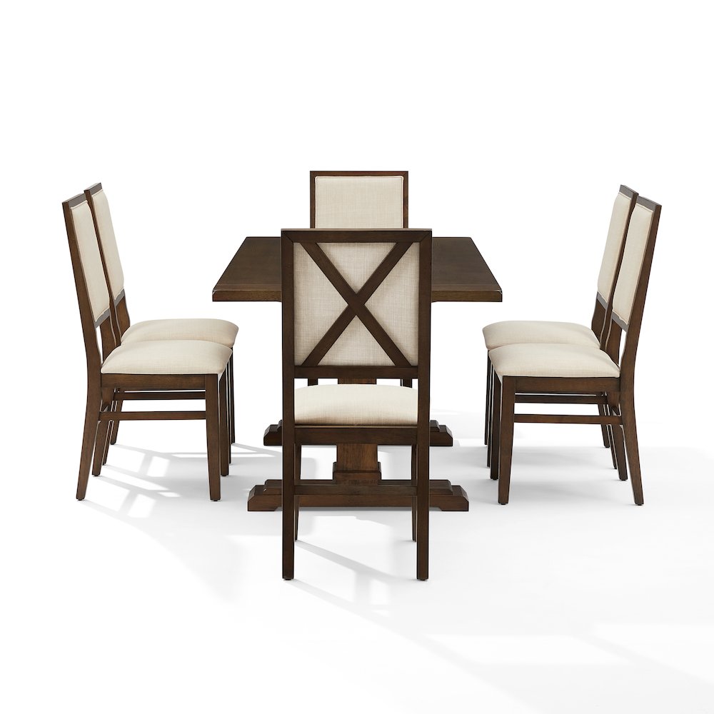 Joanna 7-Piece Dining Table Set For 6 - Table & 6 Upholstered Back Chairs. Picture 3