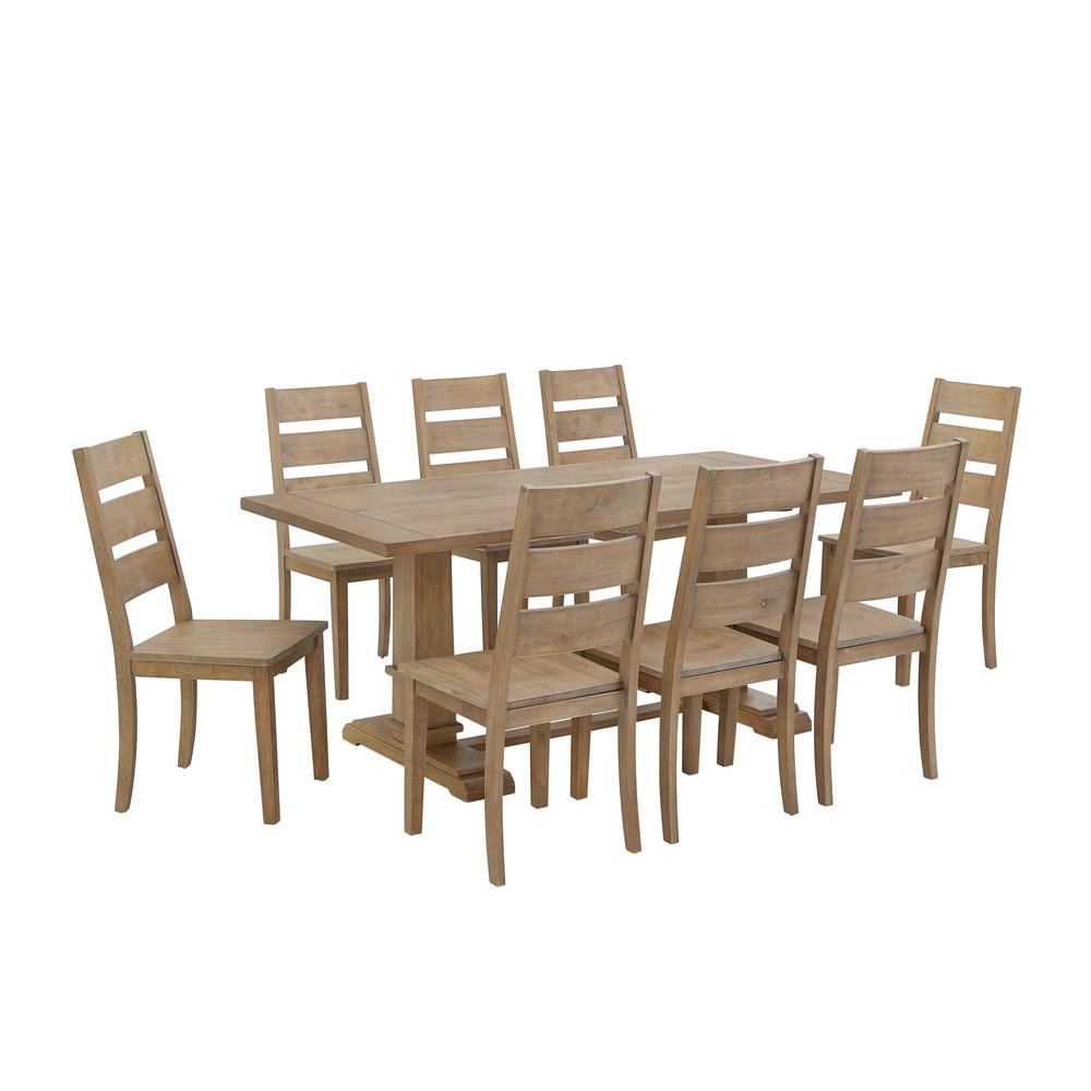 Joanna 9-Piece Dining Table Set For 8 - Table & 8 Ladder-Back Chairs. Picture 4
