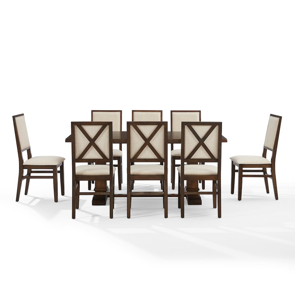 Joanna 9-Piece Dining Table Set For 8 - Table & 8 Upholstered Back Chairs. Picture 2