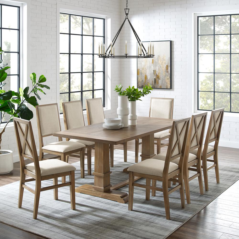 Joanna 9-Piece Dining Table Set For 8 - Table & 8 Upholstered Back Chairs. Picture 2