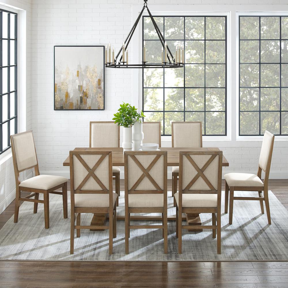 Joanna 9-Piece Dining Table Set For 8 - Table & 8 Upholstered Back Chairs. Picture 3
