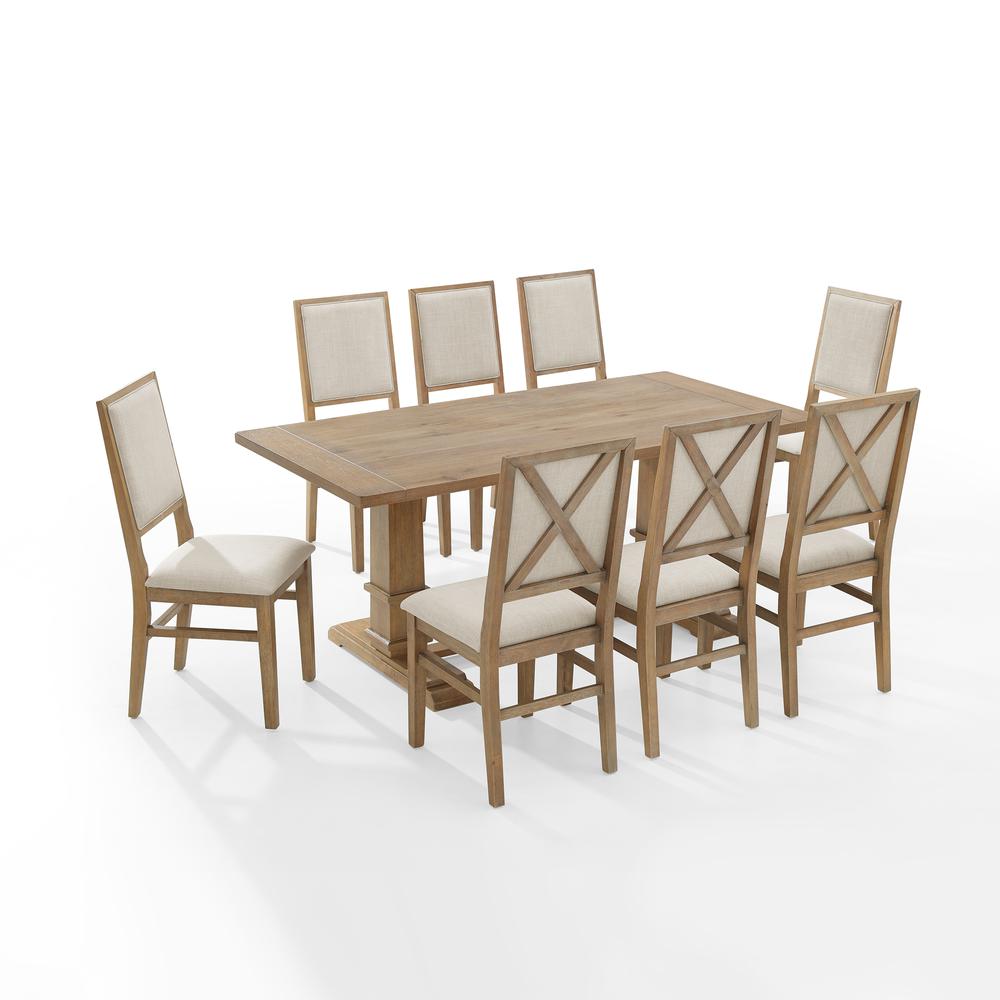 Joanna 9-Piece Dining Table Set For 8 - Table & 8 Upholstered Back Chairs. Picture 1