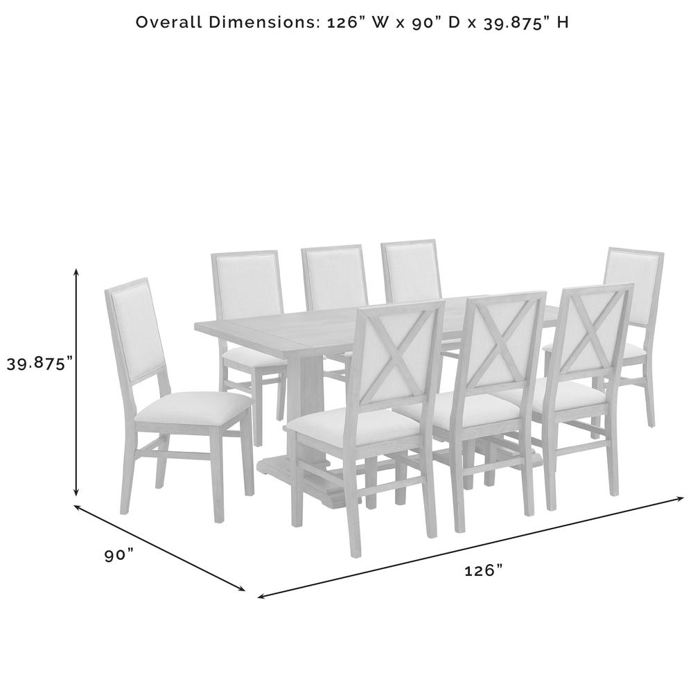 Joanna 9-Piece Dining Table Set For 8 - Table & 8 Upholstered Back Chairs. Picture 11
